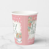 ハッピーバースデーフローラピンクパーティー紙カップ 紙コップ (右)