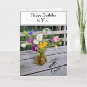 ハッピーバースデーフローラブーケバルーン カード (正面)