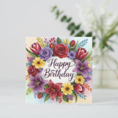 ハッピーバースデーフローラリース カード (スタンド正面)