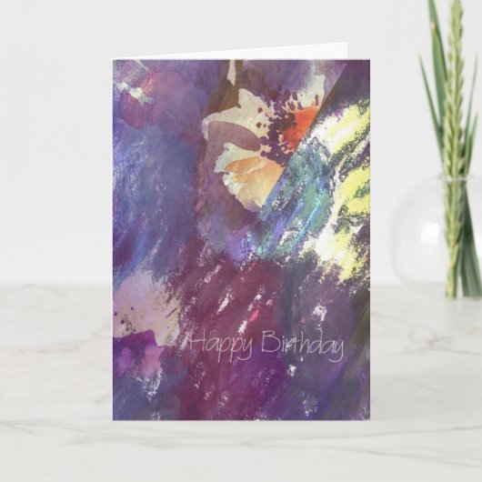 ハッピーバースデーフローラ抽象芸術 カード (正面)
