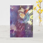 ハッピーバースデーフローラ抽象芸術 カード (黄色い花)