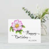 ハッピーバースデーフローラ水彩 カード (スタンド正面)