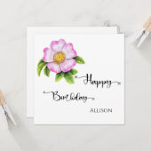 ハッピーバースデーフローラ水彩 カード (正面/裏面インサイチュ)