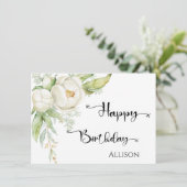 ハッピーバースデーフローラ水彩 カード (スタンド正面)