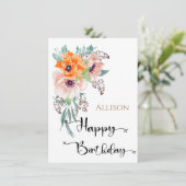 ハッピーバースデーフローラ水彩 カード (スタンド正面)