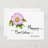 ハッピーバースデーフローラ水彩 ポストカード (正面/裏面)