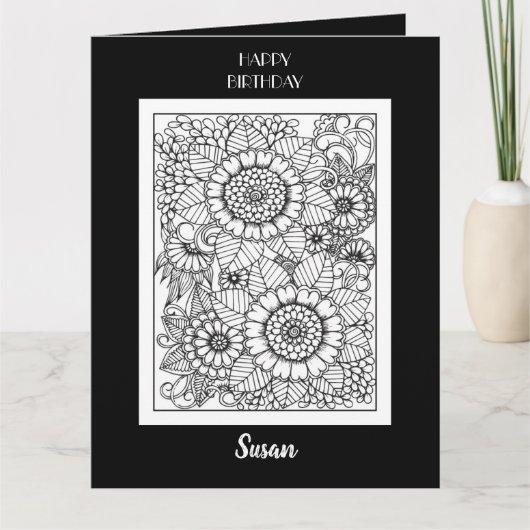 ハッピーバースデーフローラ着色カード カード (正面)
