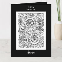 ハッピーバースデーフローラ着色カード