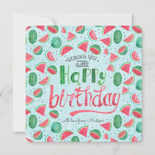 ハッピーバースデーフローラ花 |グリーティングカード カード (正面)