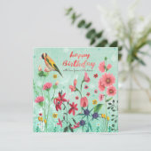 ハッピーバースデーフローラ花 |グリーティングカード カード (スタンド正面)