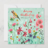 ハッピーバースデーフローラ花 |グリーティングカード カード (正面)