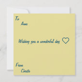 ハッピーバースデーフローラ金ゴールドティール（緑がかった色）デザインカスタムカード (裏面)