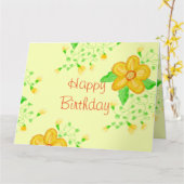 ハッピーバースデーフローラ黄 カード (黄色い花)