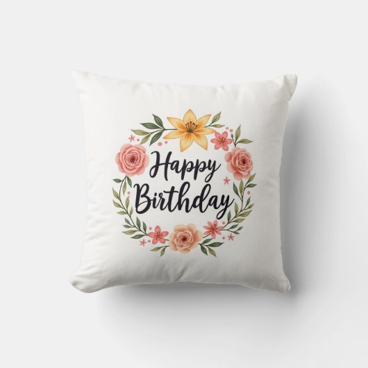 ハッピーバースデーフローラ クッション (正面)