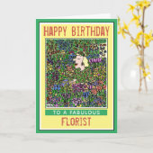 ハッピーバースデーフローリスト。フローリスト誕生日 カード (黄色い花)