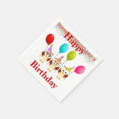 ハッピーバースデーフールとバルーン スタンダードカクテルナプキン (角)