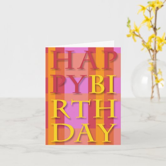 ハッピーバースデーブライト文字カード カード (黄色い花)