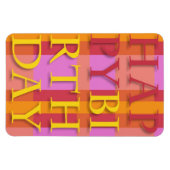 ハッピーバースデーブライト文字プレミアムFlexiマグネット マグネット (横)