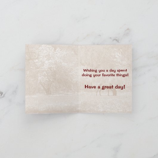 ハッピーバースデーブラウンホースエクエストランライディングカード カード (内部)