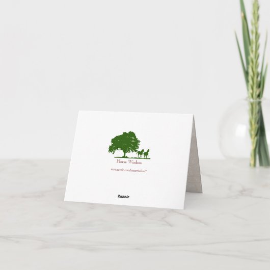 ハッピーバースデーブラウンミニチュアシ荷車を引くアホース カード (裏面)