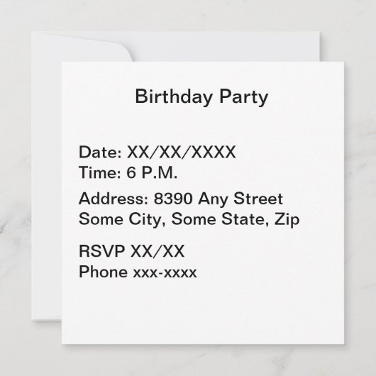 ハッピーバースデーブラウン水玉模様文字グリーンバックグラッド 招待状 (裏面)