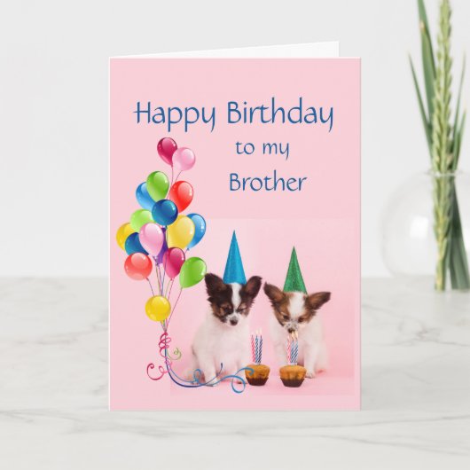 ハッピーバースデーブラザーおもしろい犬 カード (正面)