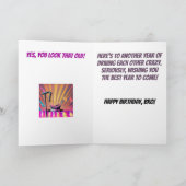 ハッピーバースデーブラザーおもしろい カード (内部)