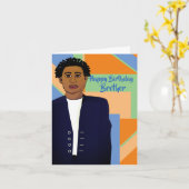 ハッピーバースデーブラザーアフリカンアメリカン カード (黄色い花)