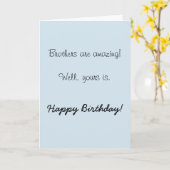 ハッピーバースデーブラザーアメージングユーモアおもしろい カード (黄色い花)