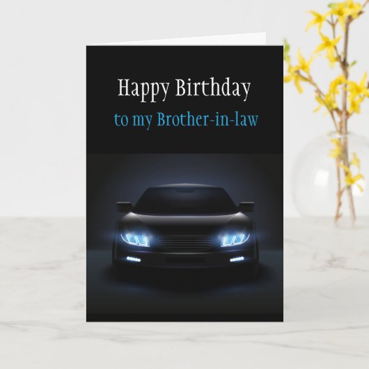 ハッピーバースデーブラザーインローニューカーエキサイティング カード (黄色い花)