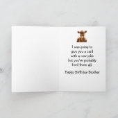 ハッピーバースデーブラザーカウジョークユーモア カード (内部)