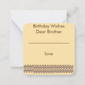 ハッピーバースデーブラザーノートカード ノートカード (裏面)
