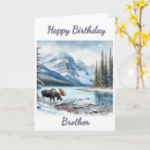 ハッピーバースデーブラザームースin冬 カード (黄色い花)