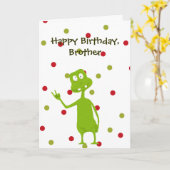 ハッピーバースデーブラザー宇宙エイリアン カード (黄色い花)