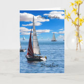 ハッピーバースデーブラザー カード (黄色い花)