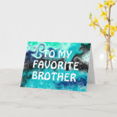 ハッピーバースデーブラザー |青、ティール(緑がかった色)、黒 カード (黄色い花)