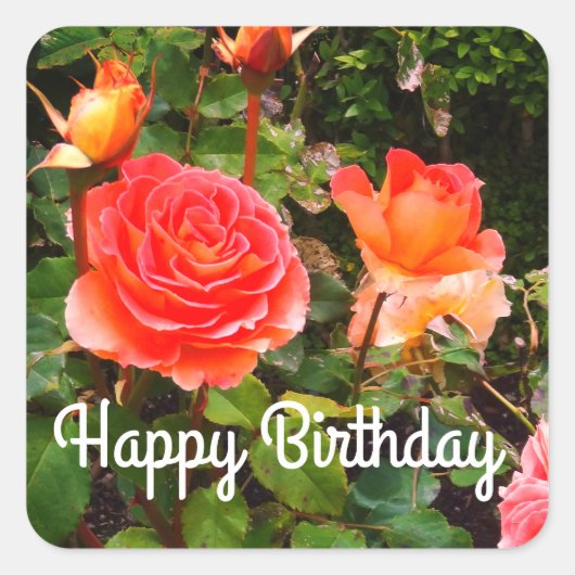 ハッピーバースデーブラスバンドバラ#1-1シール スクエアシール (正面)