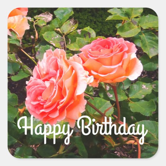 ハッピーバースデーブラスバンドバラ#1-2シール スクエアシール (正面)