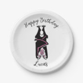 ハッピーバースデーブラックこうもり-自然 – 野生生物 ペーパープレート (正面)