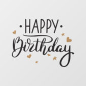 ハッピーバースデーブラックと金ゴールド ウィンドウサイン (シート)