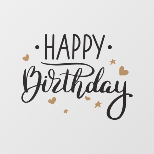 ハッピーバースデーブラックと金ゴールド ウィンドウサイン (シート)