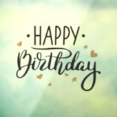 ハッピーバースデーブラックと金ゴールド ウィンドウサイン (シート3)