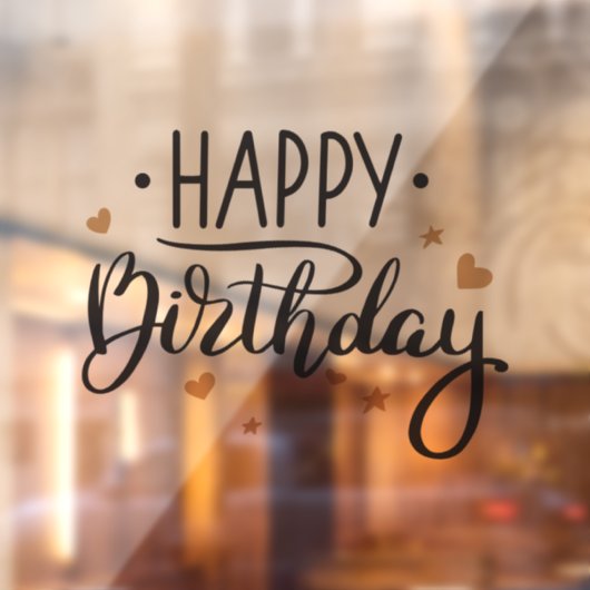 ハッピーバースデーブラックと金ゴールド ウィンドウサイン (シート2)