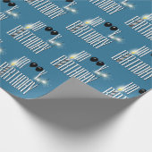 ハッピーバースデーブラックバルーンとスパーカー ラッピングペーパー (角)