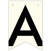 ハッピーバースデーブラック及びアイボリーホワイト バンティングフラッグ (第3の旗)