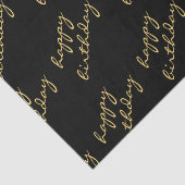 ハッピーバースデーブラック金ゴールドスクリプト 薄葉紙 (詳細)