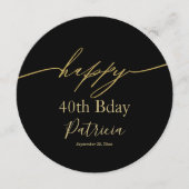 ハッピーバースデーブラック金ゴールド充電器挿入カード メニュー (正面)