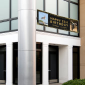ハッピーバースデーブラック&金ゴールドグリッタースパークルパーティー 横断幕 (ビルの外側)