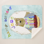 ハッピーバースデーブランケット – 中サイズ シェルパブランケット (正面(横))