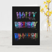 ハッピーバースデーブランドンカード カード (黄色い花)